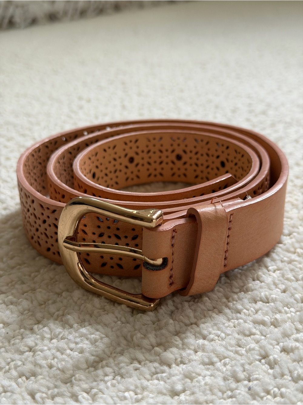 Classic Brown and Tan Women Belts with Gold Buckles - Picture 2 of 9